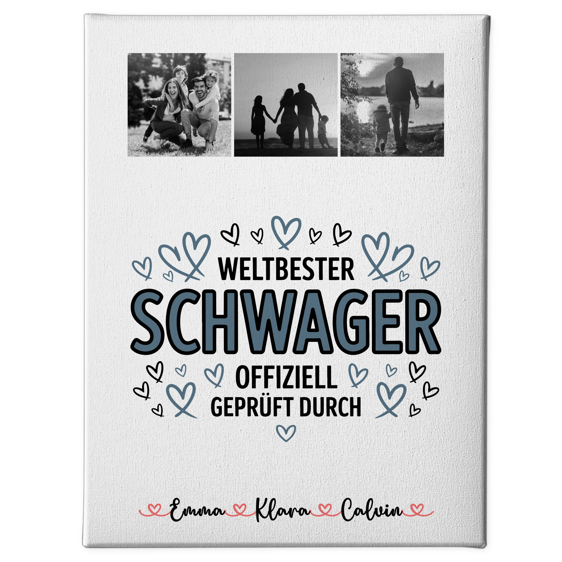 Leinwand Bild Geschenk Fotocollage Schwager Weltbester Schwager Offiziell Geprüft Durch 1