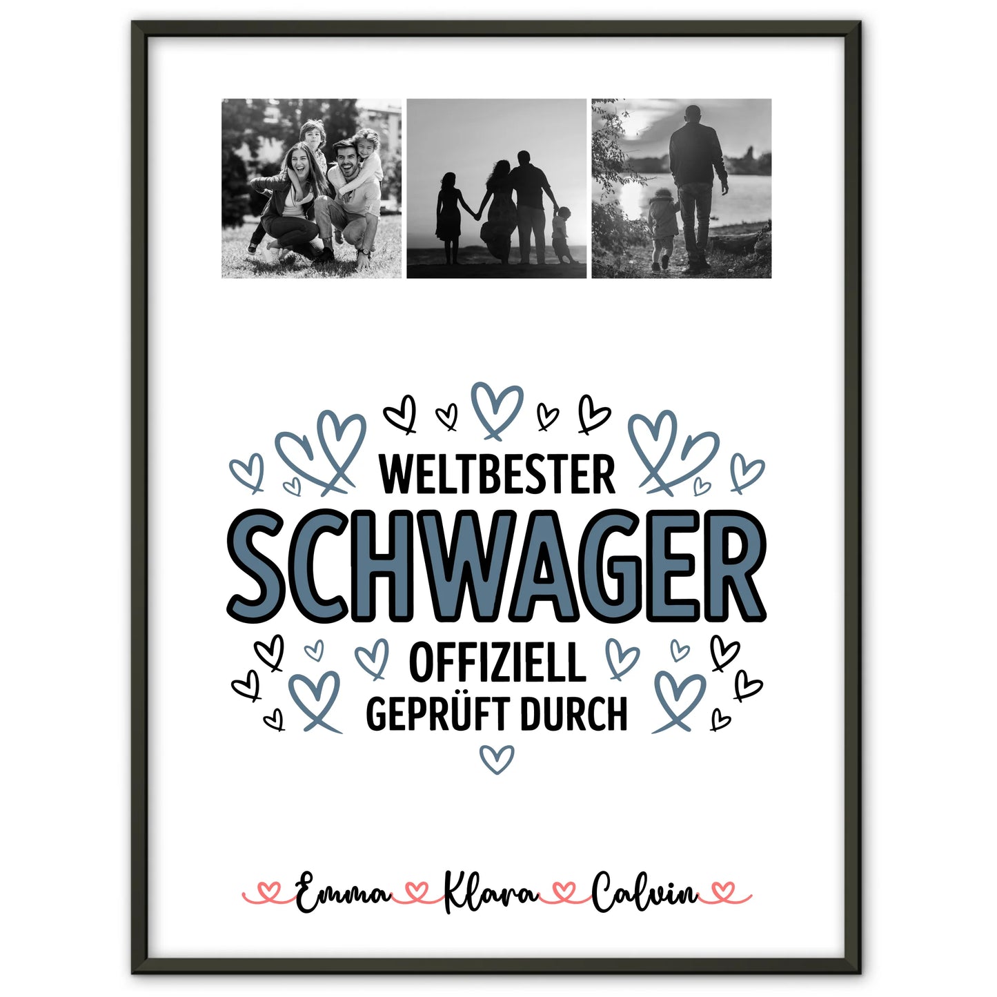Karten Poster Personalisiert Geschenk Fotocollage Schwager Weltbester Schwager Offiziell Geprüft Durch