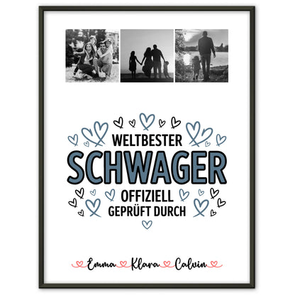 Karten Poster Personalisiert Geschenk Fotocollage Schwager Weltbester Schwager Offiziell Geprüft Durch