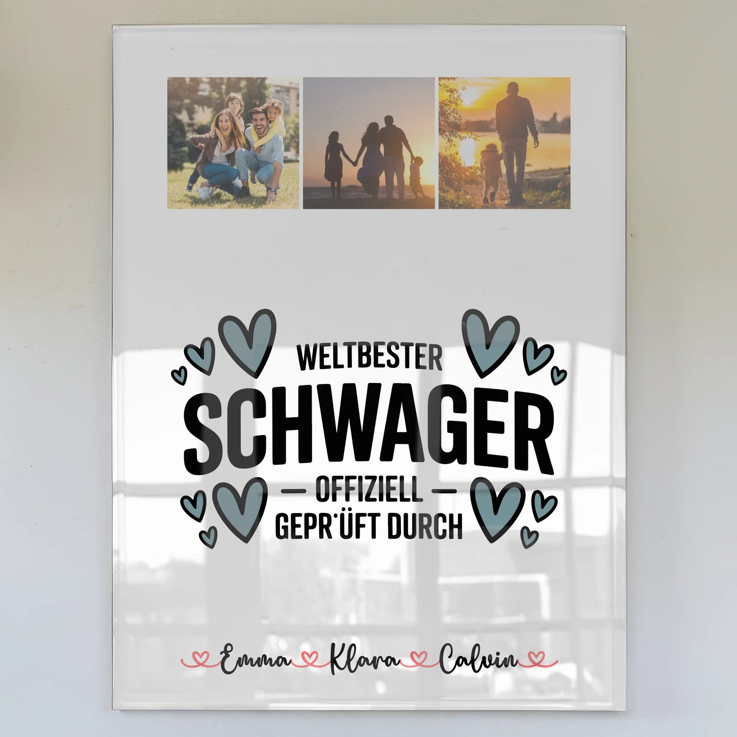 Foto Acrylglas Fotocollage Schwager Weltbester Schwager Offiziell Geprüft Durch personalisiert 1