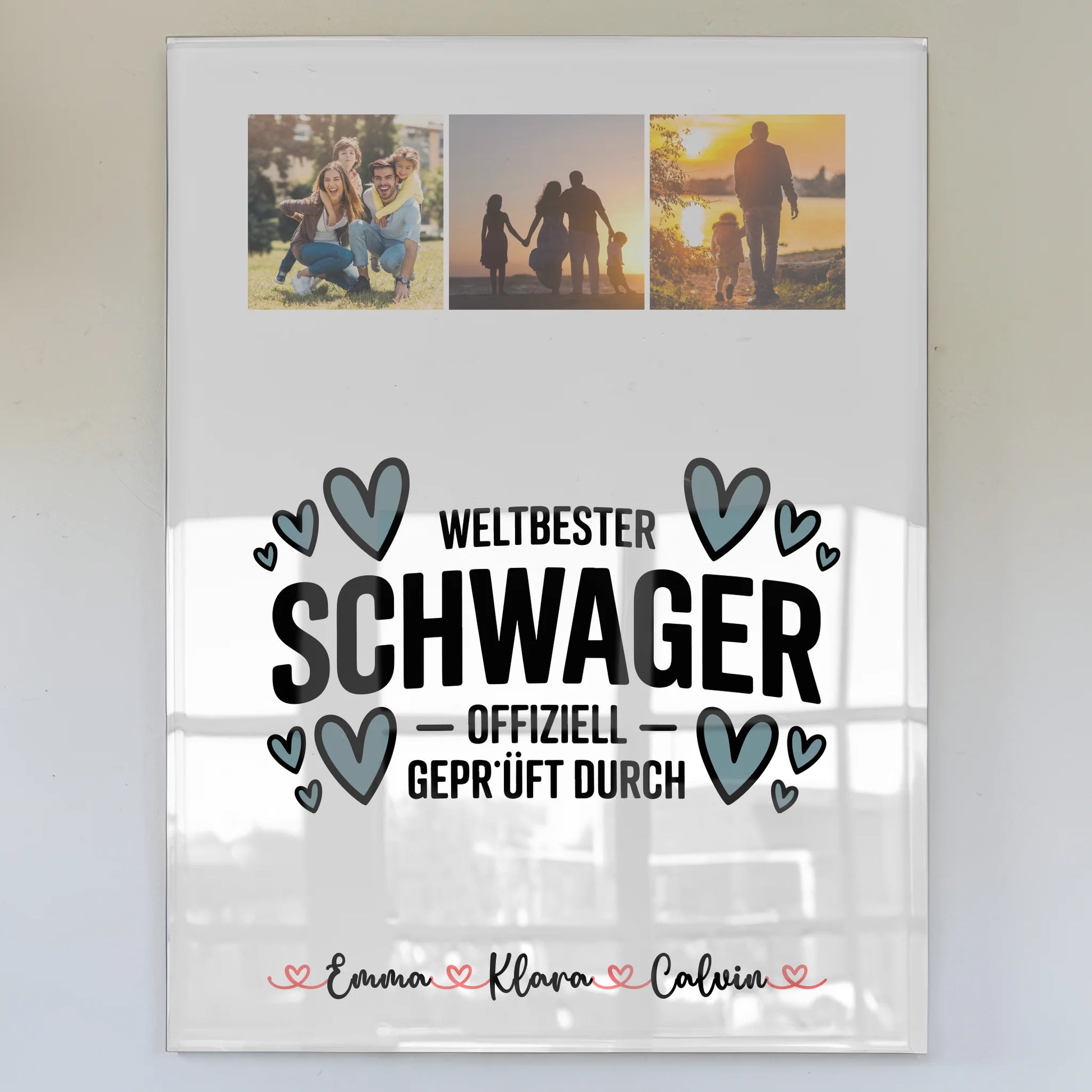Foto Acrylglas Fotocollage Schwager Weltbester Schwager Offiziell Geprüft Durch personalisiert 1