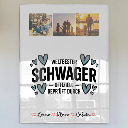 Foto Acrylglas Fotocollage Schwager Weltbester Schwager Offiziell Geprüft Durch personalisiert 1