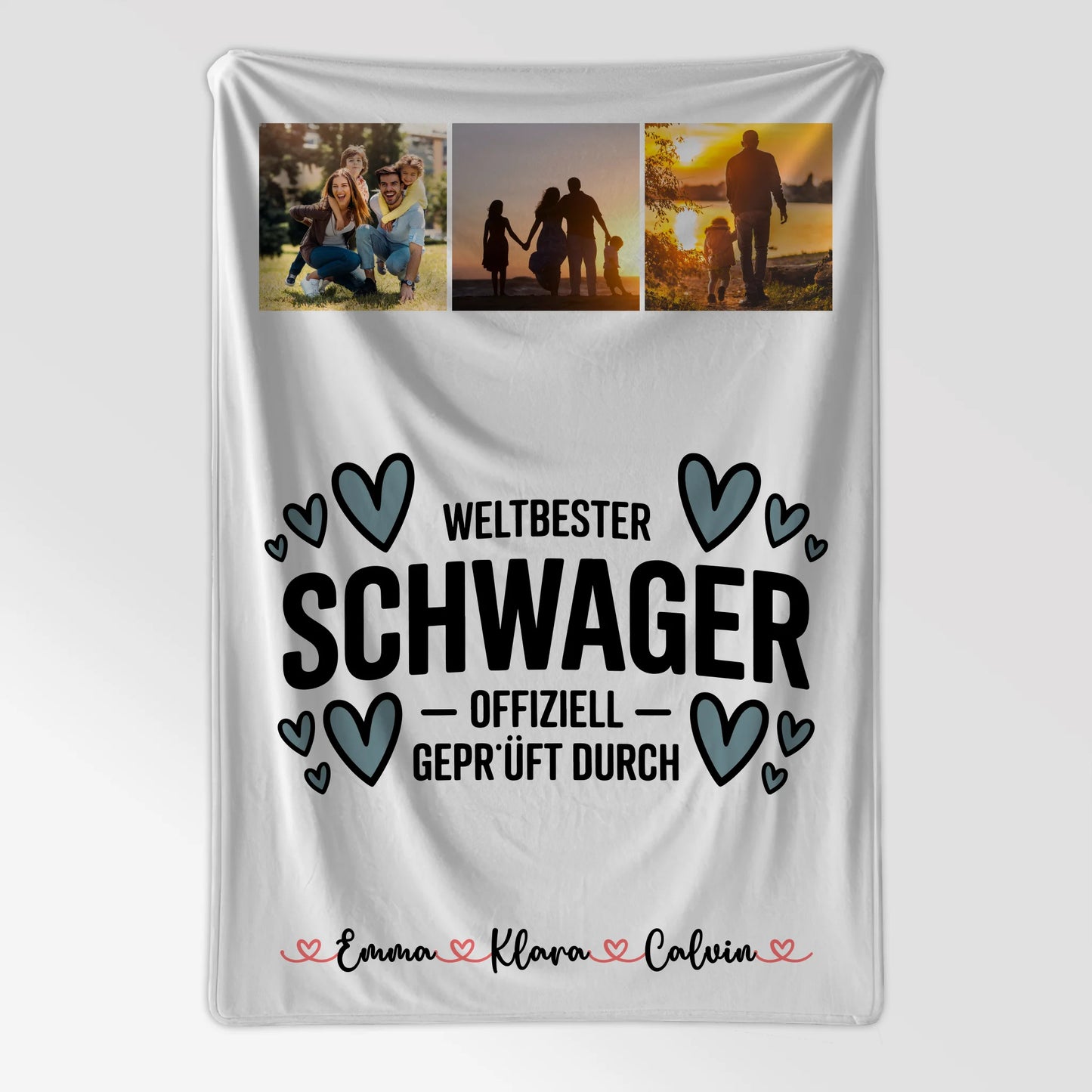 Personalisierte Kuscheldecke Mit Namen Fotocollage Schwager Weltbester Schwager Offiziell Geprüft Durch 7