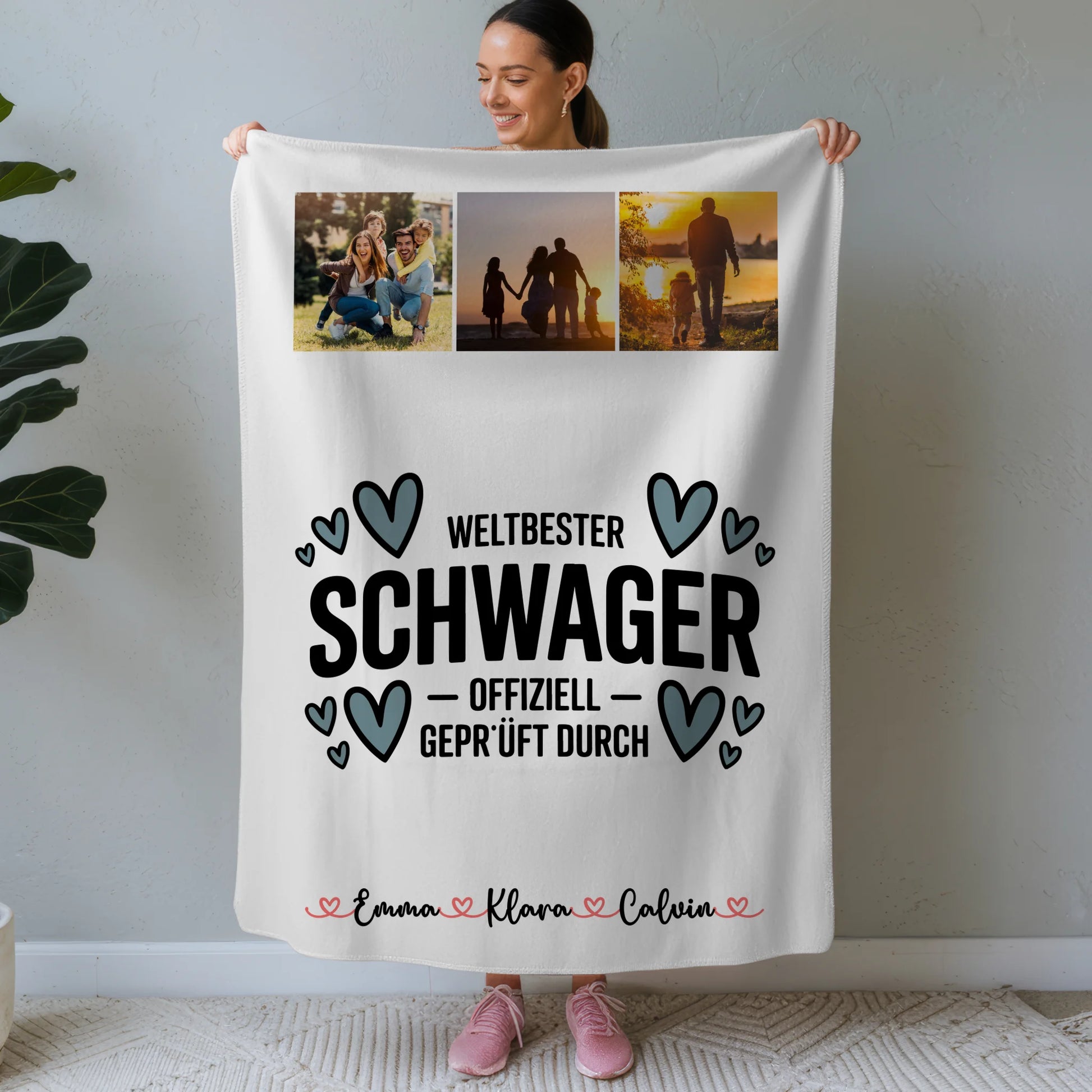 Personalisierte Kuscheldecke Mit Namen Fotocollage Schwager Weltbester Schwager Offiziell Geprüft Durch 1