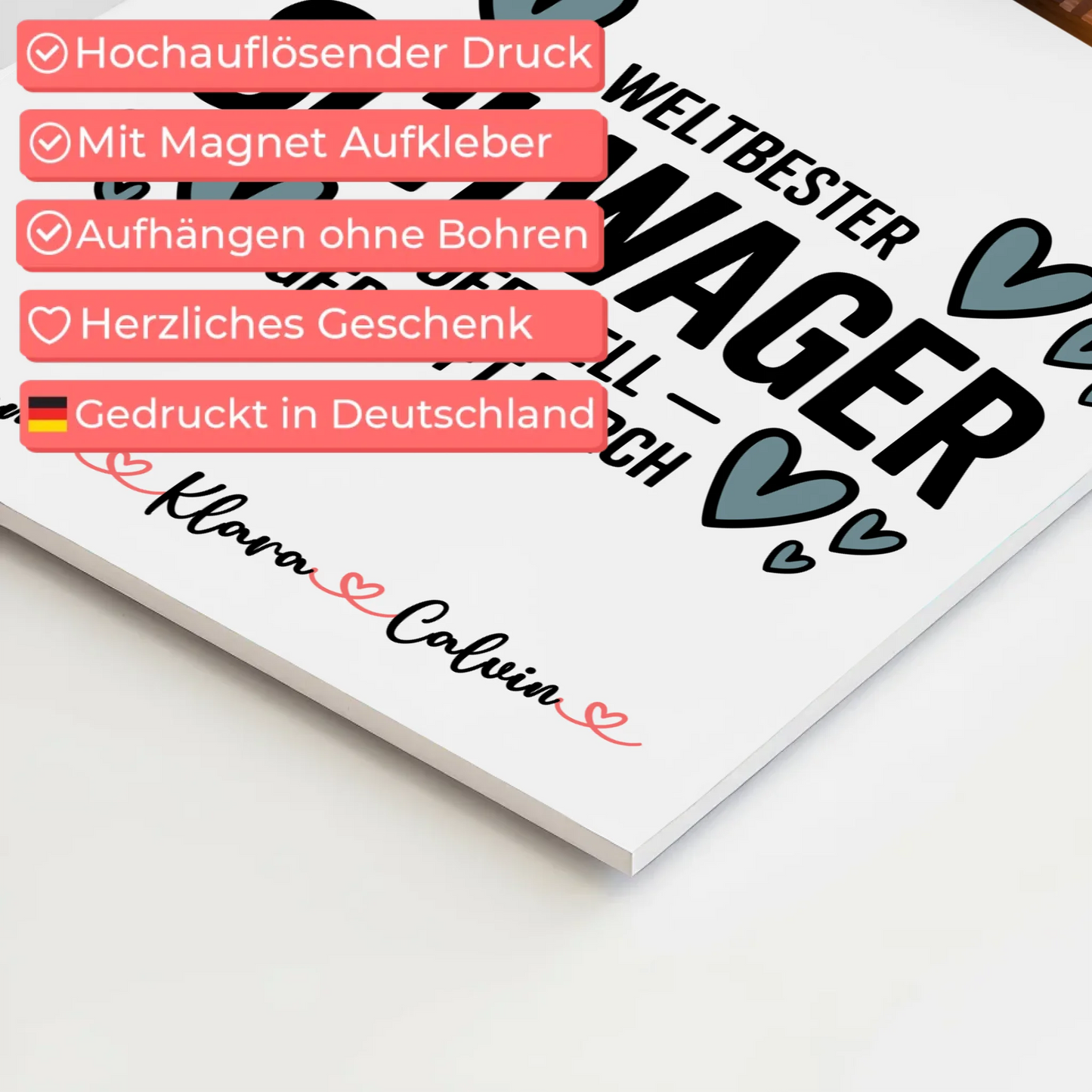 Fotoboard Magnet Poster Fotocollage Schwager Weltbester Schwager Offiziell Geprüft Durch Geschenk 4