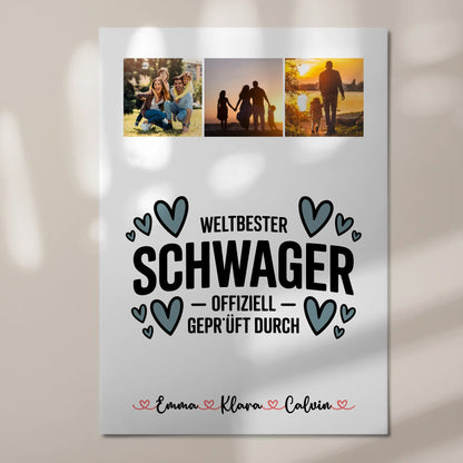 Fotoboard Magnet Poster Fotocollage Schwager Weltbester Schwager Offiziell Geprüft Durch Geschenk 7