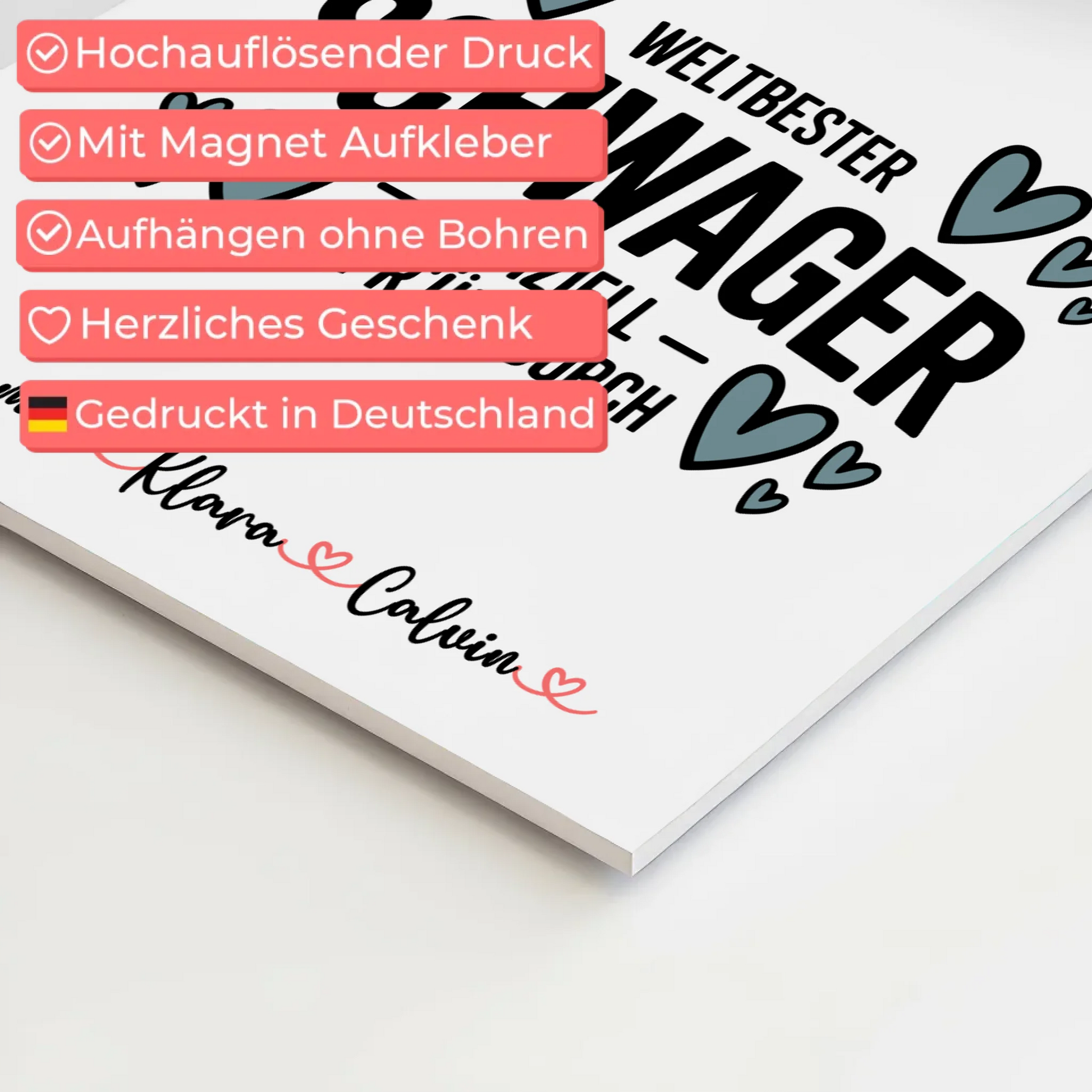 Fotoboard Magnet Poster Fotocollage Schwager Weltbester Schwager Offiziell Geprüft Durch Geschenk 10