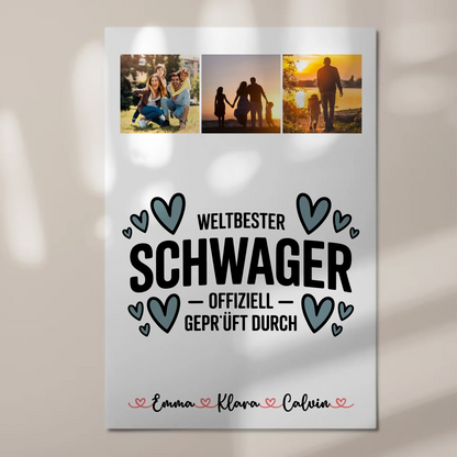 Fotoboard Magnet Poster Fotocollage Schwager Weltbester Schwager Offiziell Geprüft Durch Geschenk