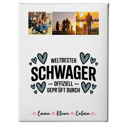 Wandbild Fotocollage für Schwager Weltbester Schwager Offiziell Geprüft Durch personalisiertes Geschenk 1