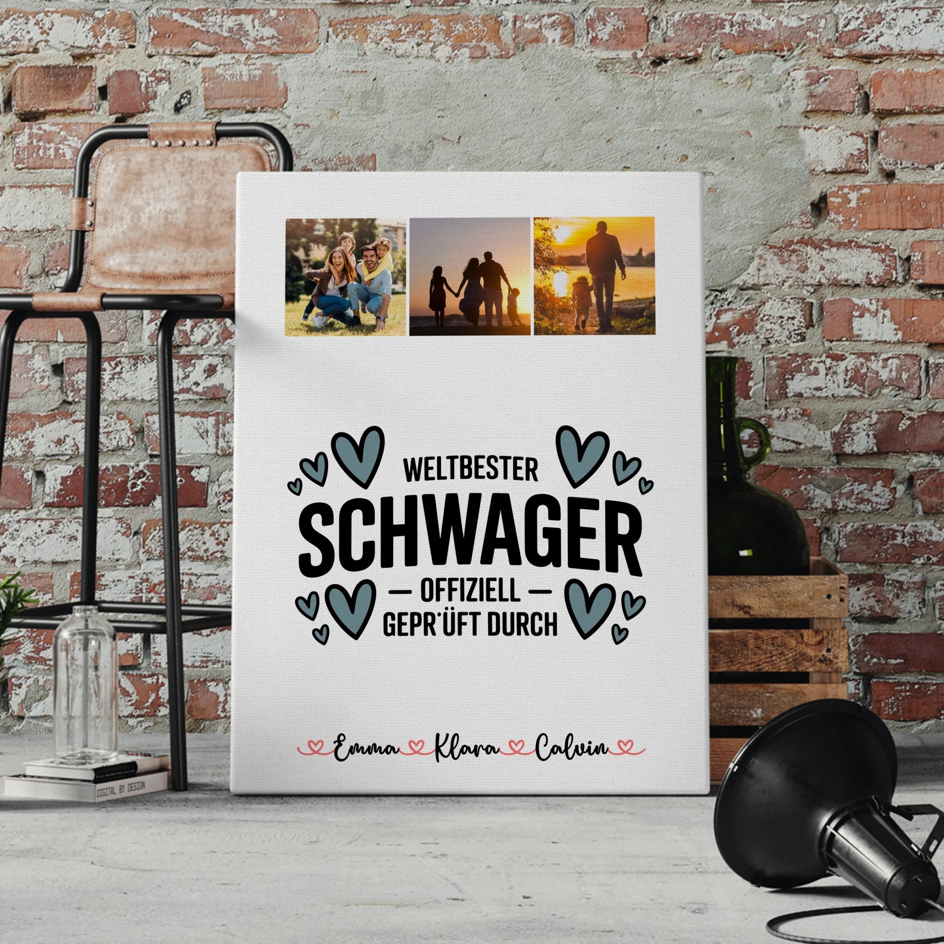Wandbild Fotocollage für Schwager Weltbester Schwager Offiziell Geprüft Durch personalisiertes Geschenk 4