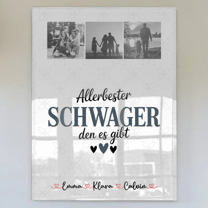 Personalisierte Foto Acrylglas Fotocollage für Schwager Allerbester Schwager Den Es Gibt 1