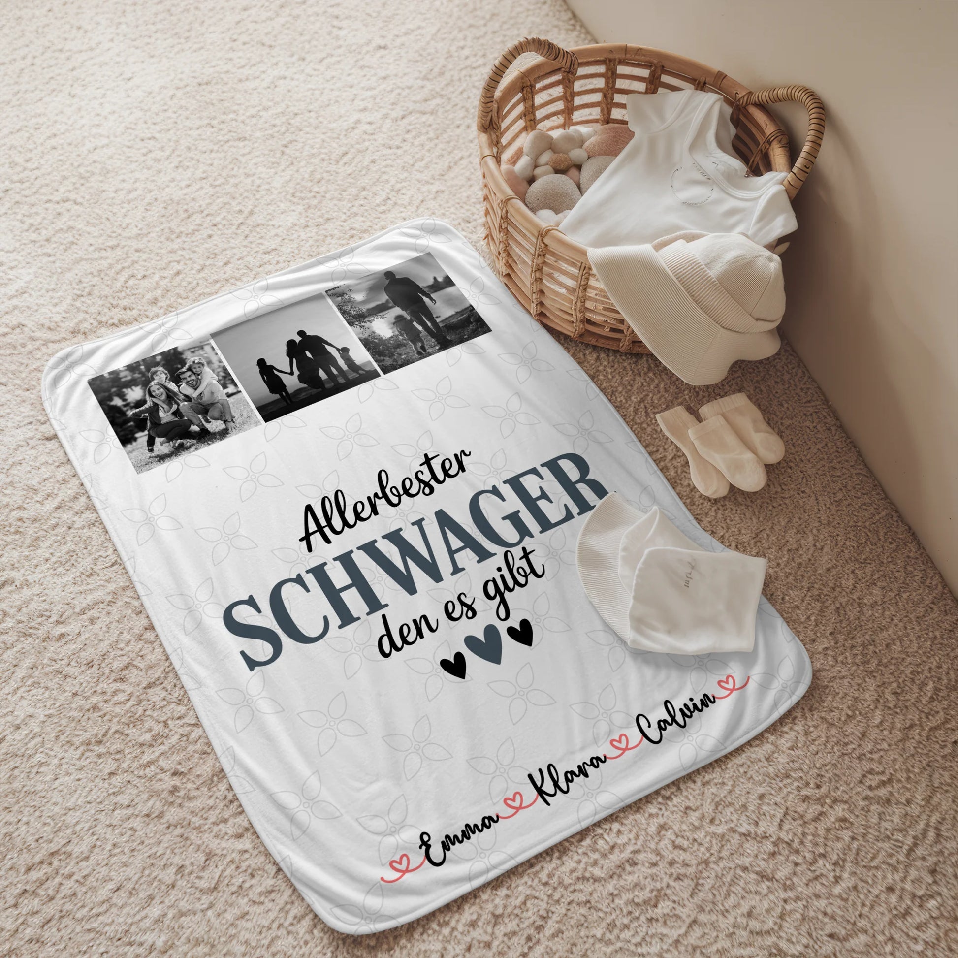 Namensdecke Fotocollage für Schwager Allerbester Schwager Den Es Gibt personalisiertes Geschenk 2
