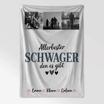 Namensdecke Fotocollage für Schwager Allerbester Schwager Den Es Gibt personalisiertes Geschenk 7