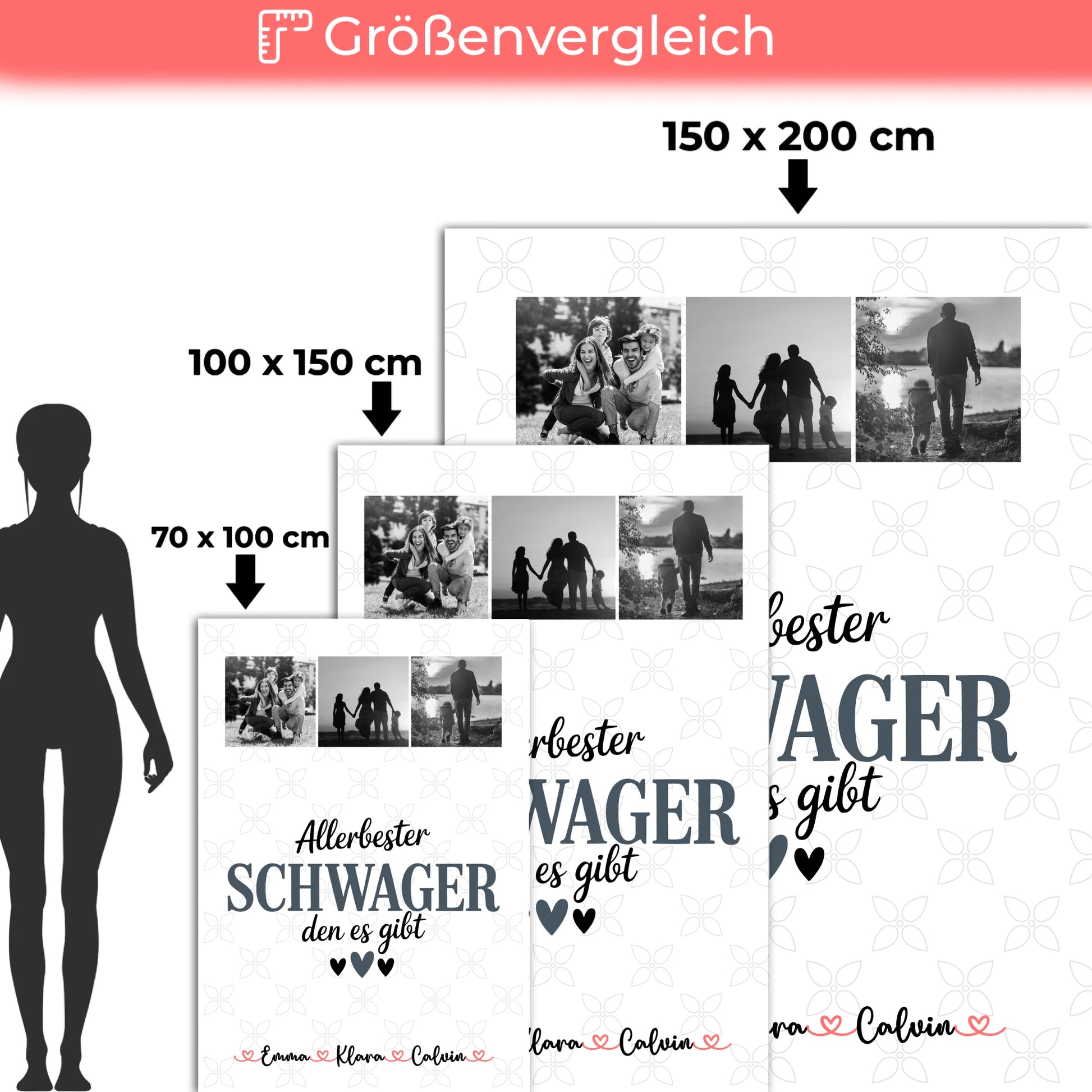Namensdecke Fotocollage für Schwager Allerbester Schwager Den Es Gibt personalisiertes Geschenk 5