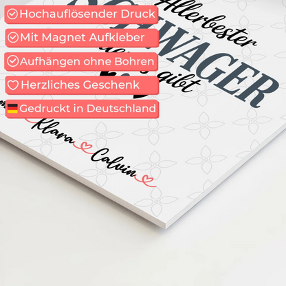 Fotoboard Poster Magnetisch Fotocollage für Schwager Allerbester Schwager Den Es Gibt Geschenk 10