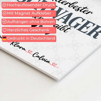 Fotoboard Poster Magnetisch Fotocollage für Schwager Allerbester Schwager Den Es Gibt Geschenk