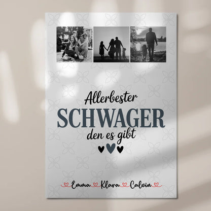 Fotoboard Poster Magnetisch Fotocollage für Schwager Allerbester Schwager Den Es Gibt Geschenk
