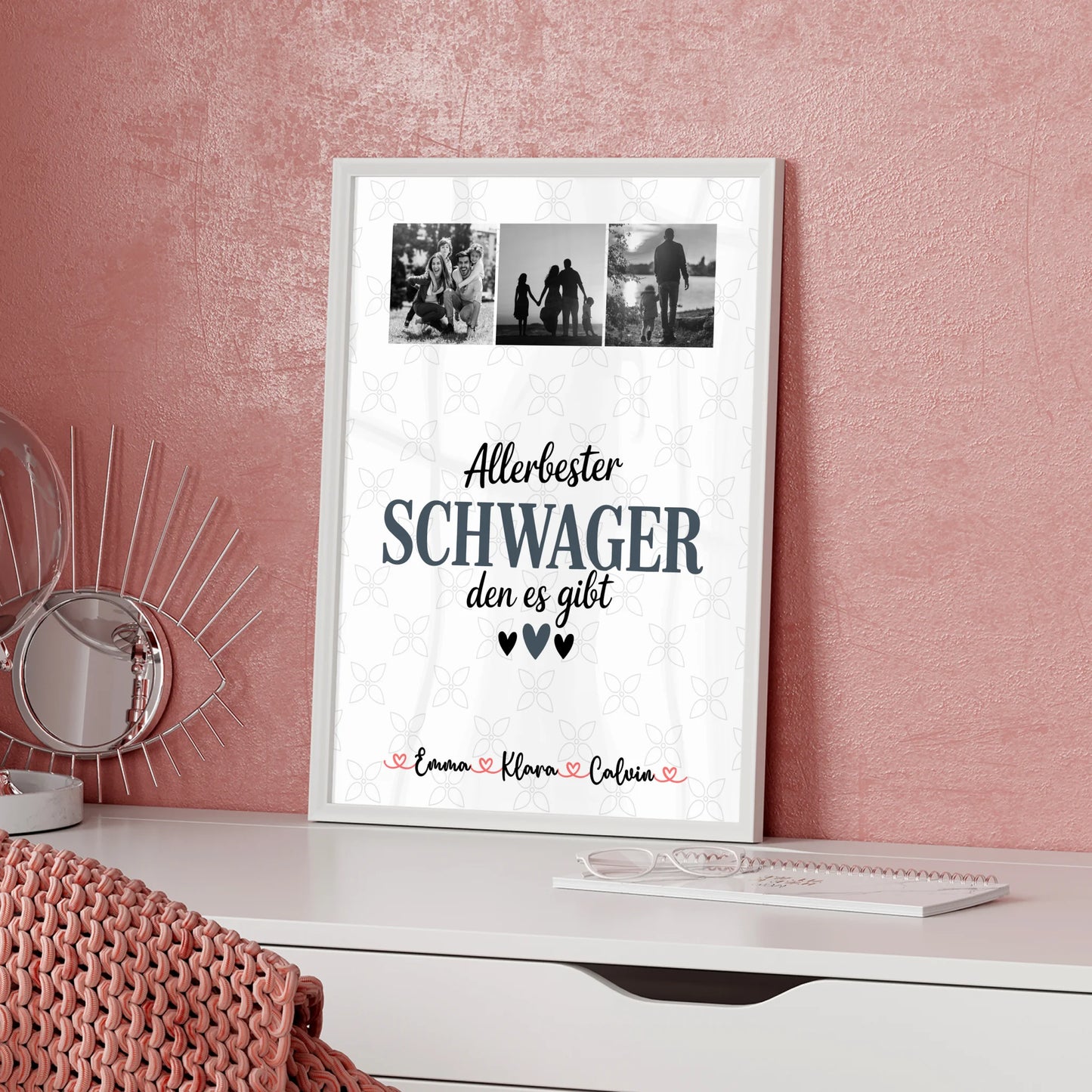 Liebes Poster Personalisiert mit Fotocollage für Schwager Allerbester Schwager Den Es Gibt