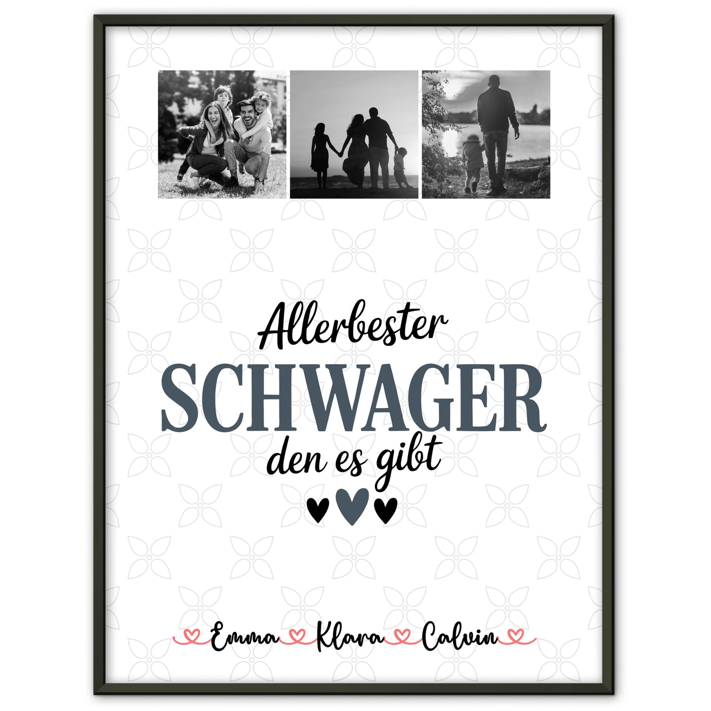 Liebes Poster Personalisiert mit Fotocollage für Schwager Allerbester Schwager Den Es Gibt