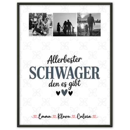 Liebes Poster Personalisiert mit Fotocollage für Schwager Allerbester Schwager Den Es Gibt