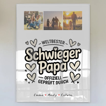 Acrylglas Mit Foto Schwiegerpapa Fotocollage Weltbester Schwiegerpapa Offiziell Geprüft Durch 1