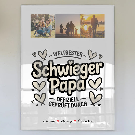 Acrylglas Mit Foto Schwiegerpapa Fotocollage Weltbester Schwiegerpapa Offiziell Geprüft Durch 1