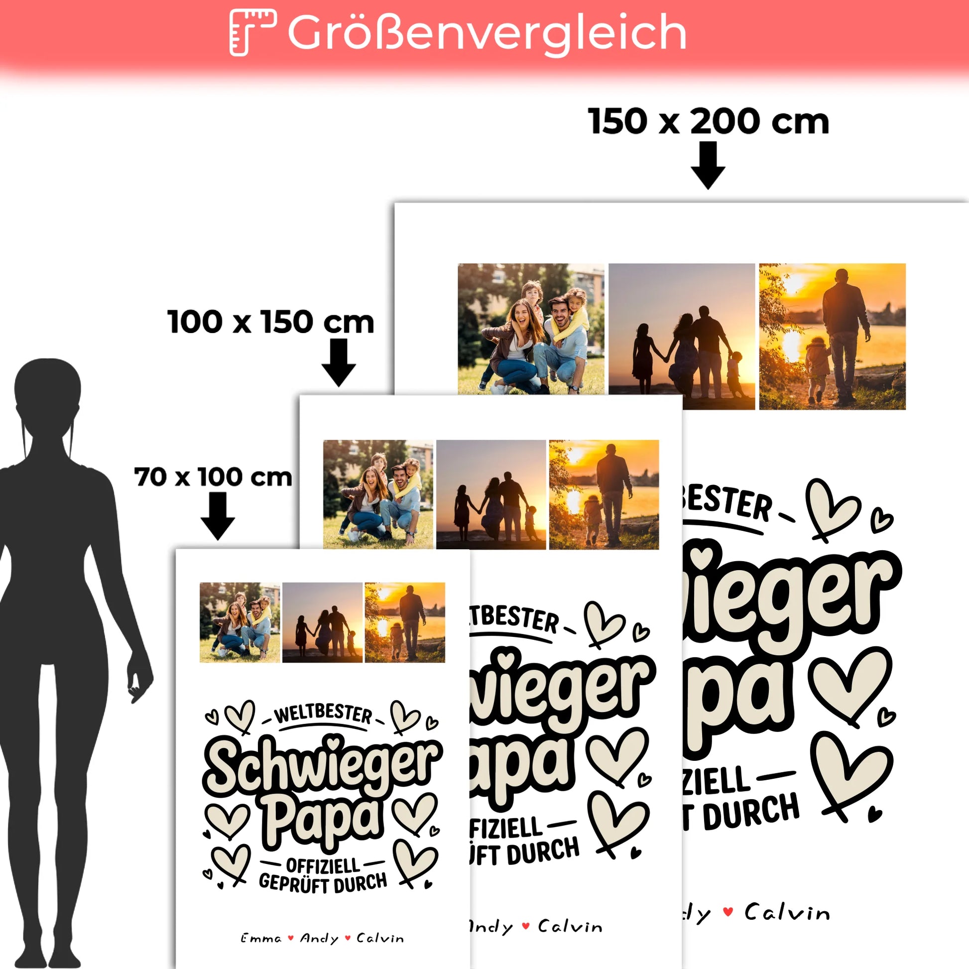 Namensdecke Schwiegerpapa Fotocollage Weltbester Schwiegerpapa Offiziell Geprüft Durch 5