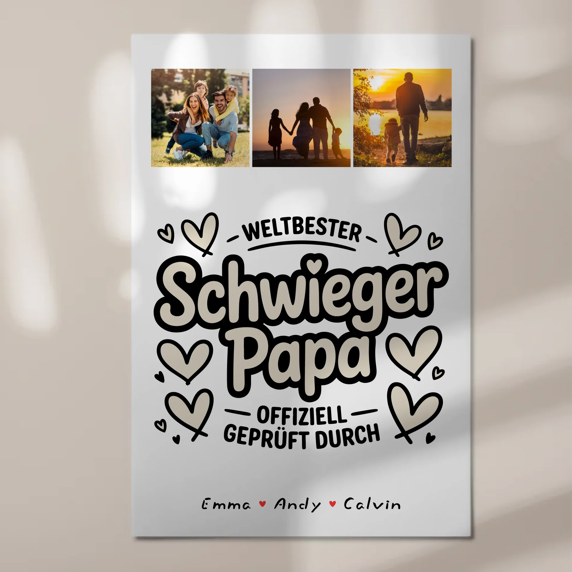 Magnetposter Fotoboard für Schwiegerpapa Weltbester Schwiegerpapa Offiziell Geprüft Durch 1