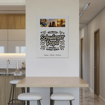 Magnetposter Fotoboard für Schwiegerpapa Weltbester Schwiegerpapa Offiziell Geprüft Durch 8