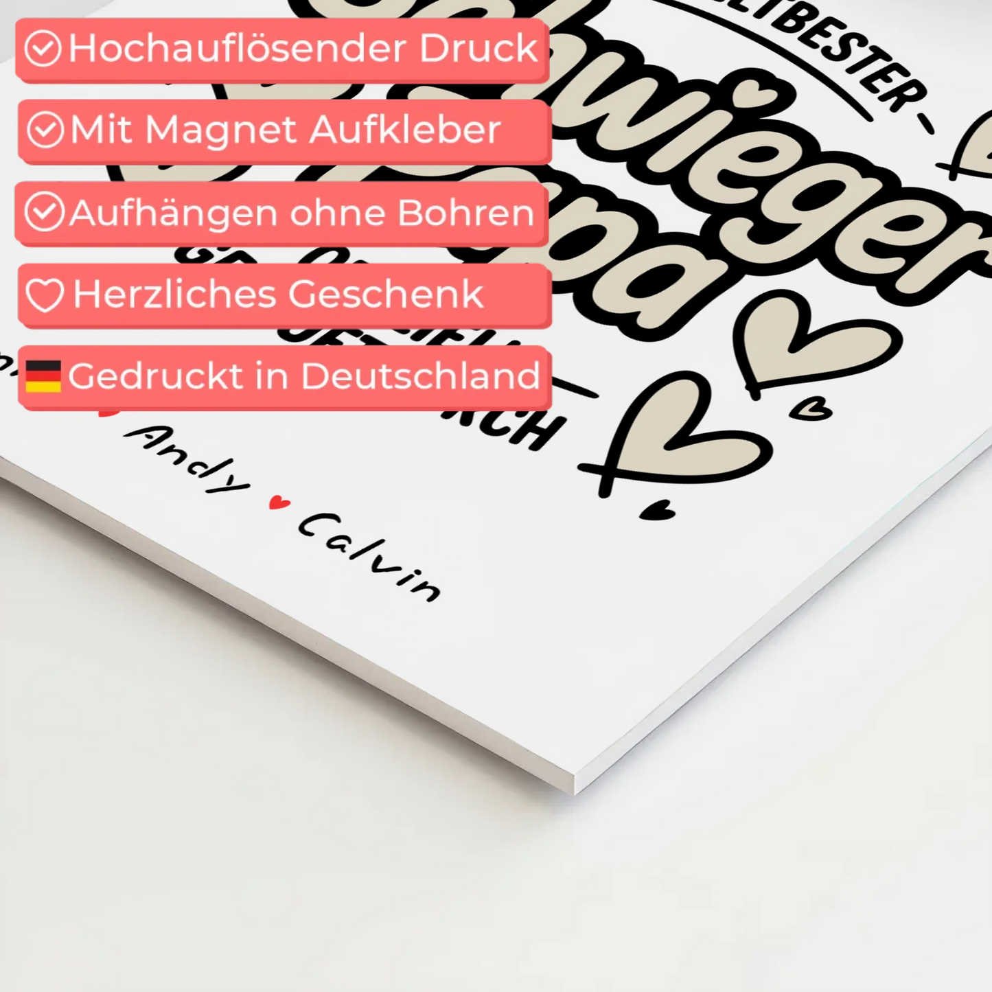 Magnetposter Fotoboard für Schwiegerpapa Weltbester Schwiegerpapa Offiziell Geprüft Durch 10