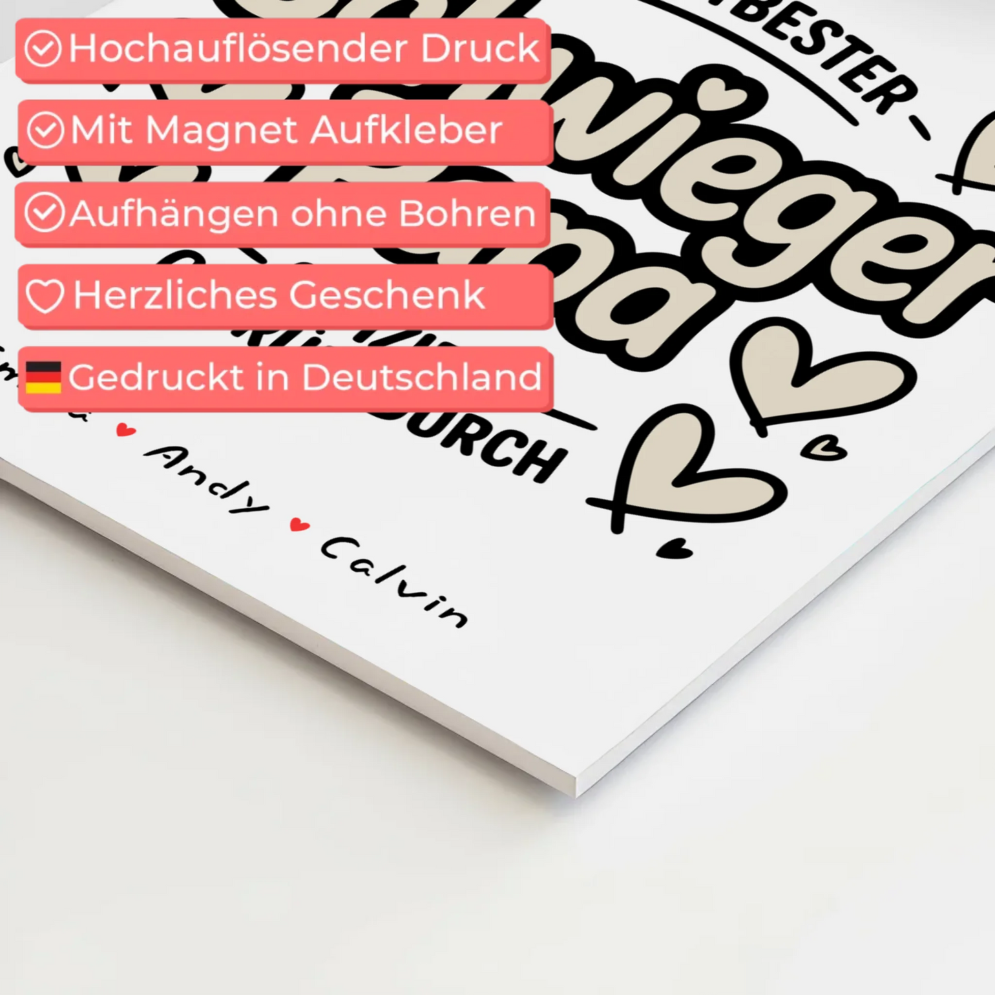 Magnetposter Fotoboard für Schwiegerpapa Weltbester Schwiegerpapa Offiziell Geprüft Durch