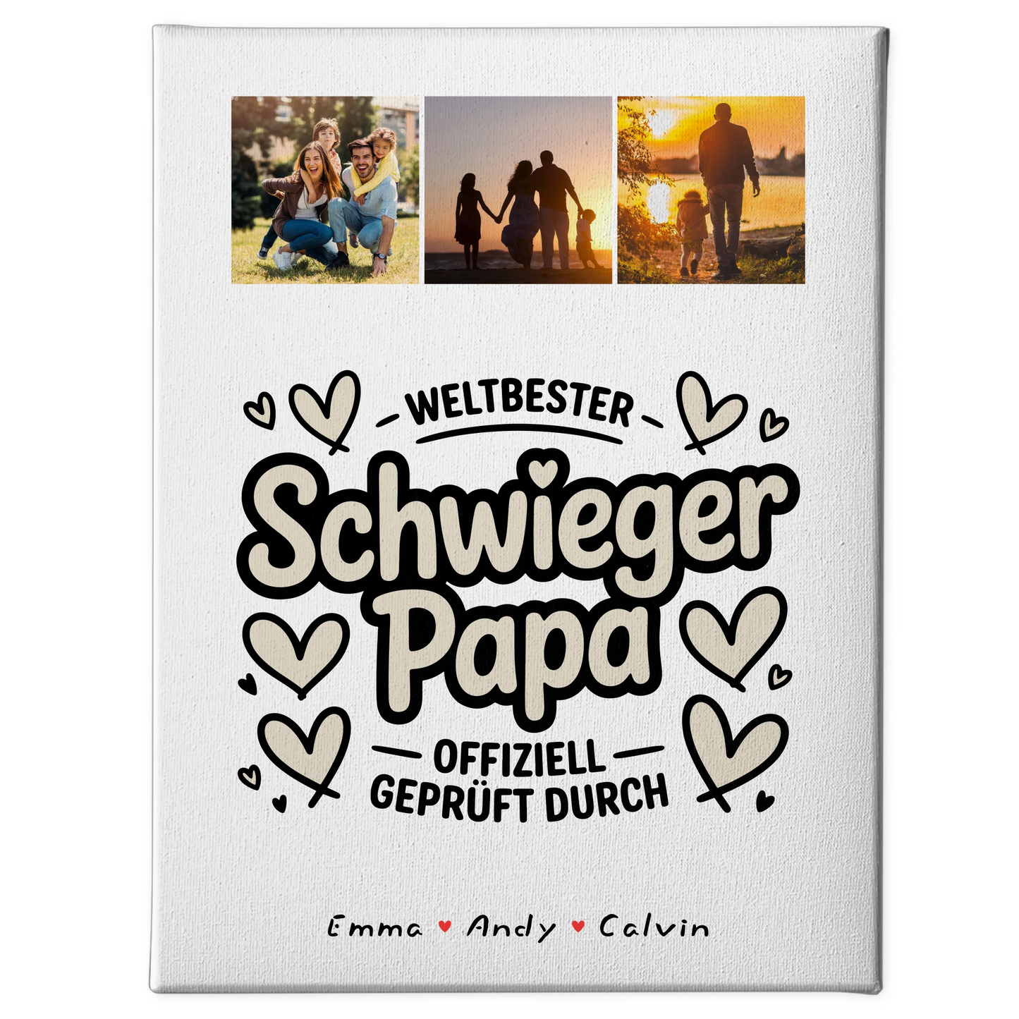 Wandbild Fotocollage für Schwiegerpapa Weltbester Schwiegerpapa Offiziell Geprüft Durch 1