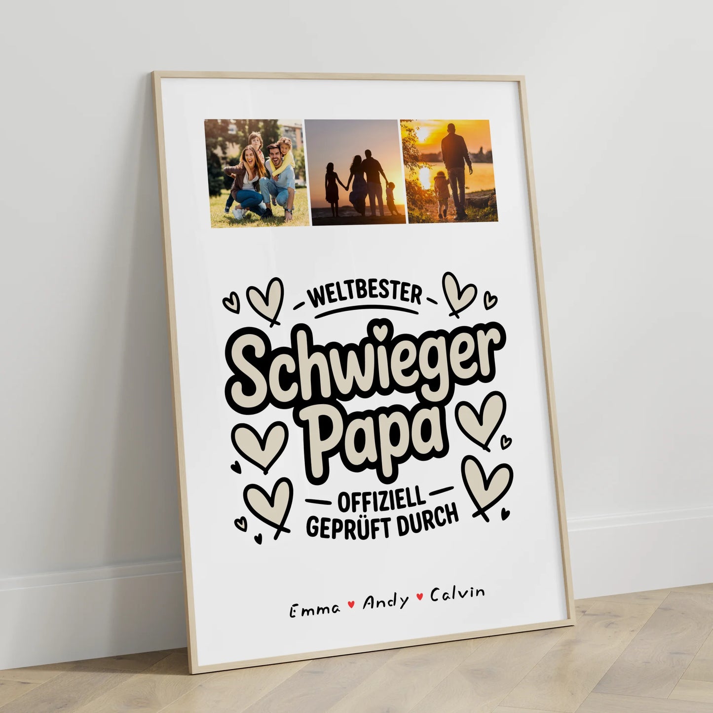 Personalisierbares Poster Schwiegerpapa Fotocollage Weltbester Schwiegerpapa Offiziell Geprüft Durch