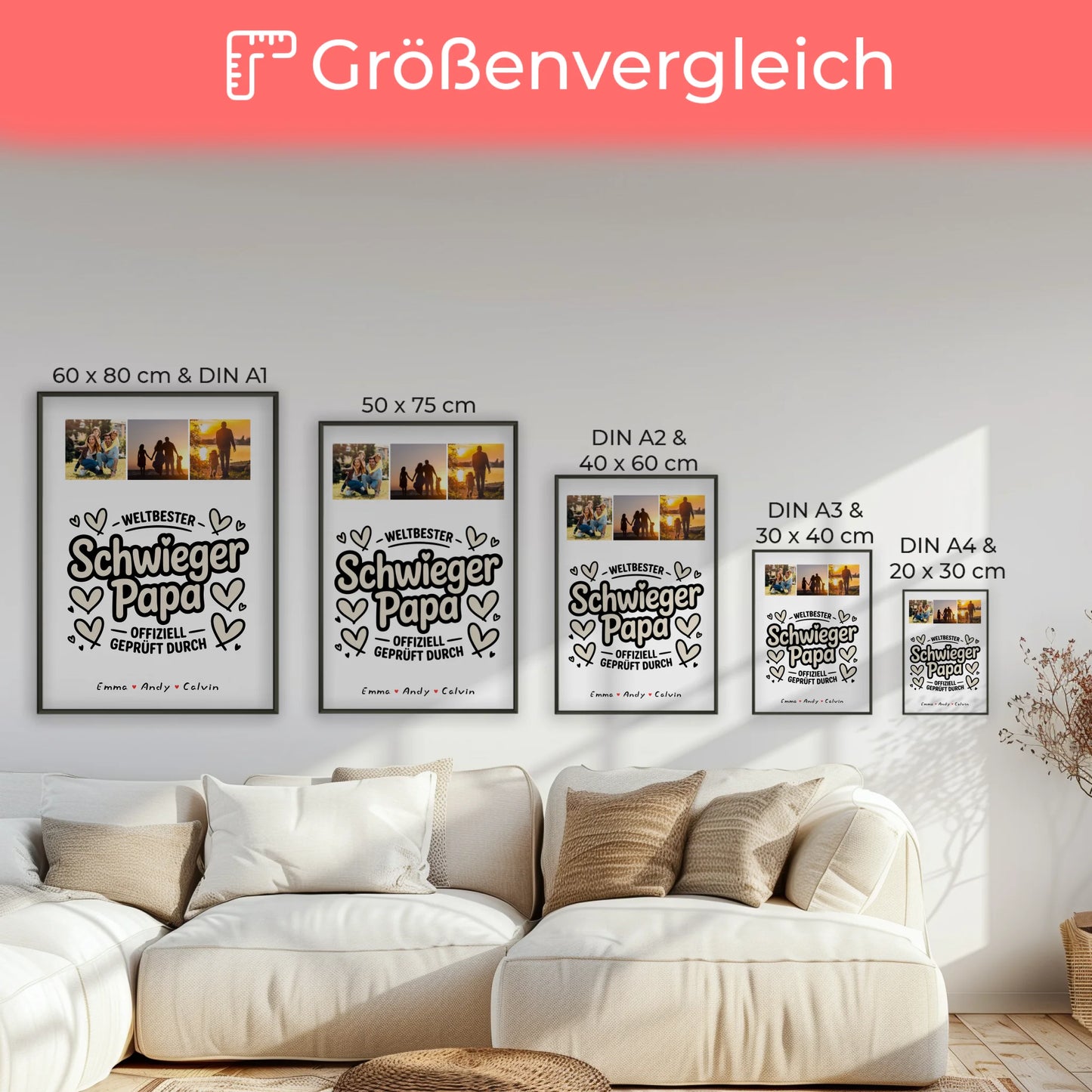 Personalisierbares Poster Schwiegerpapa Fotocollage Weltbester Schwiegerpapa Offiziell Geprüft Durch