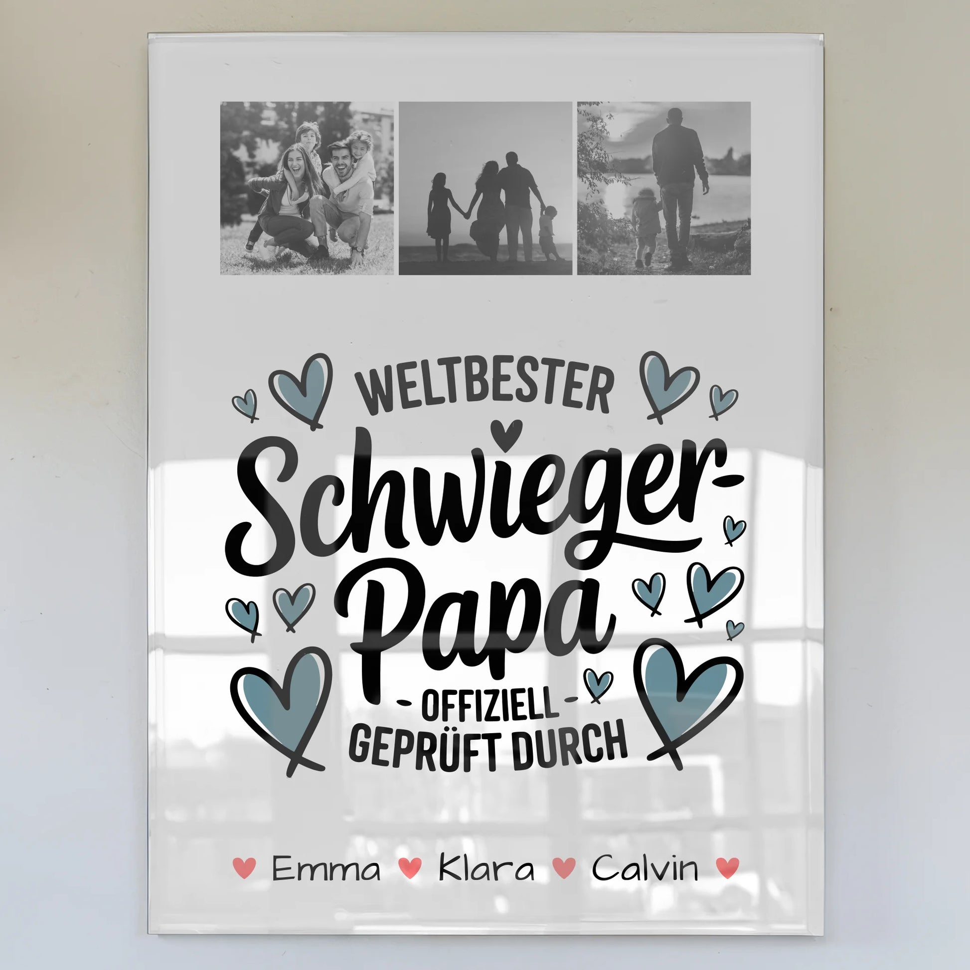 Foto Acrylglas Geschenk Fotocollage Schwiegerpapa Weltbester Schwiegerpapa Offiziell Geprüft Durch 1