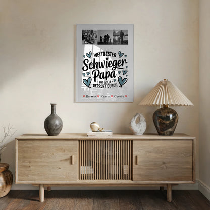 Foto Acrylglas Geschenk Fotocollage Schwiegerpapa Weltbester Schwiegerpapa Offiziell Geprüft Durch 5