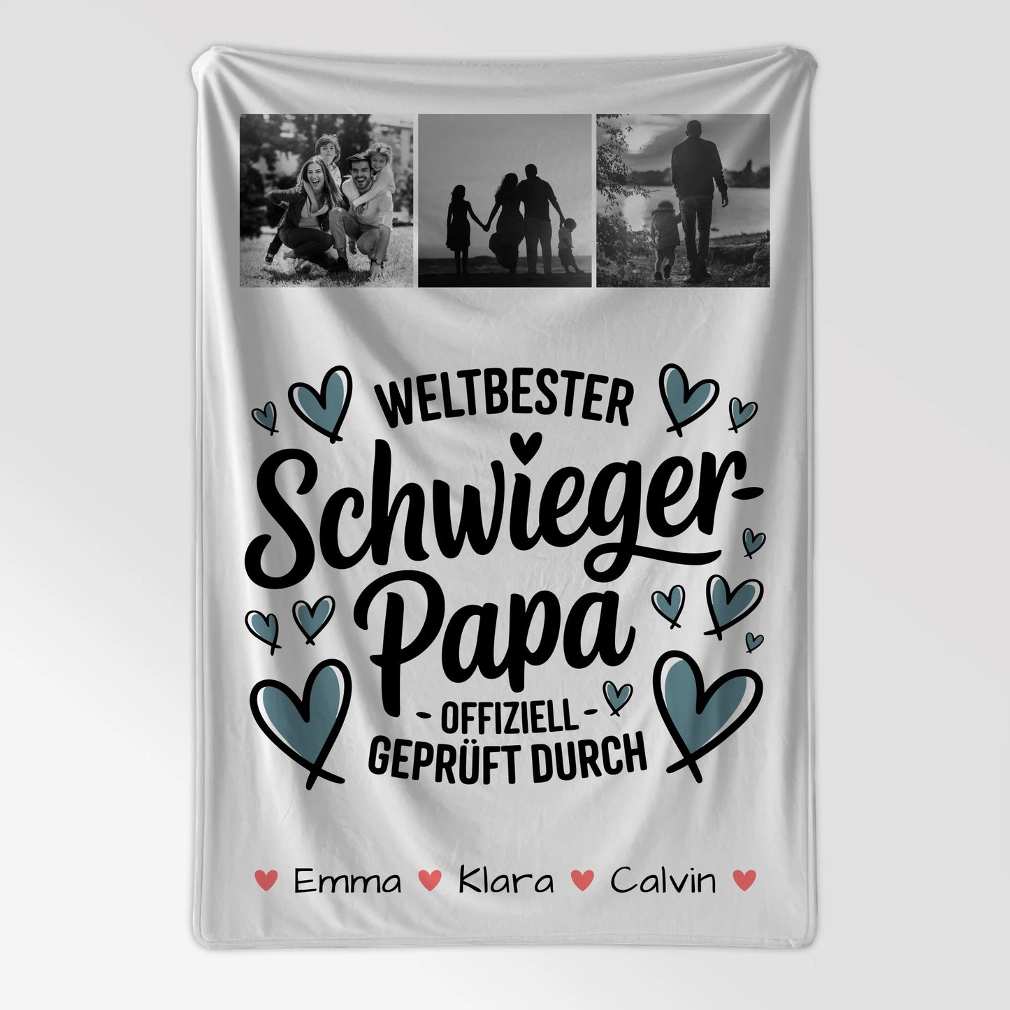Personalisierte Decke Mit Namen Geschenk Fotocollage Schwiegerpapa Weltbester Schwiegerpapa Offiziell Geprüft Durch 7