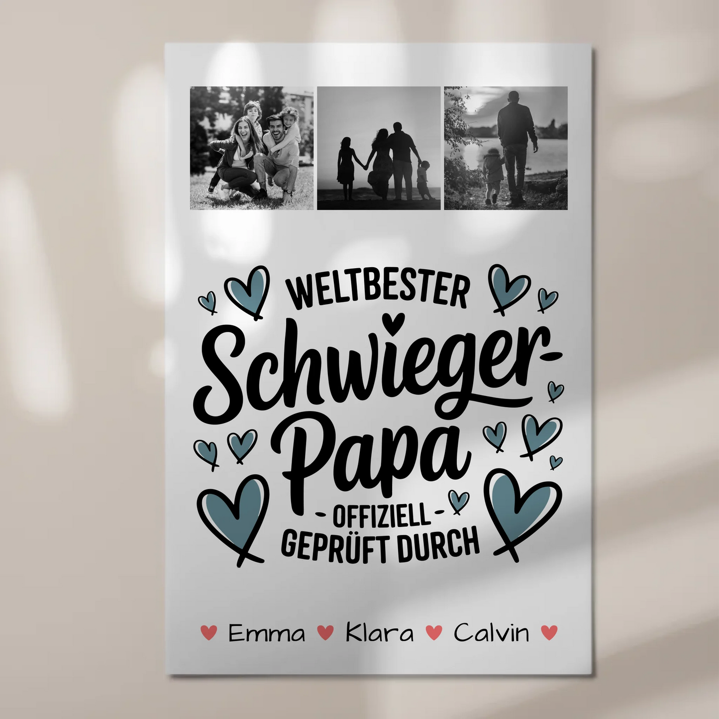 Fotoboard Poster Magnetisch Geschenk Fotocollage Schwiegerpapa Weltbester Schwiegerpapa Offiziell Geprüft Durch 1