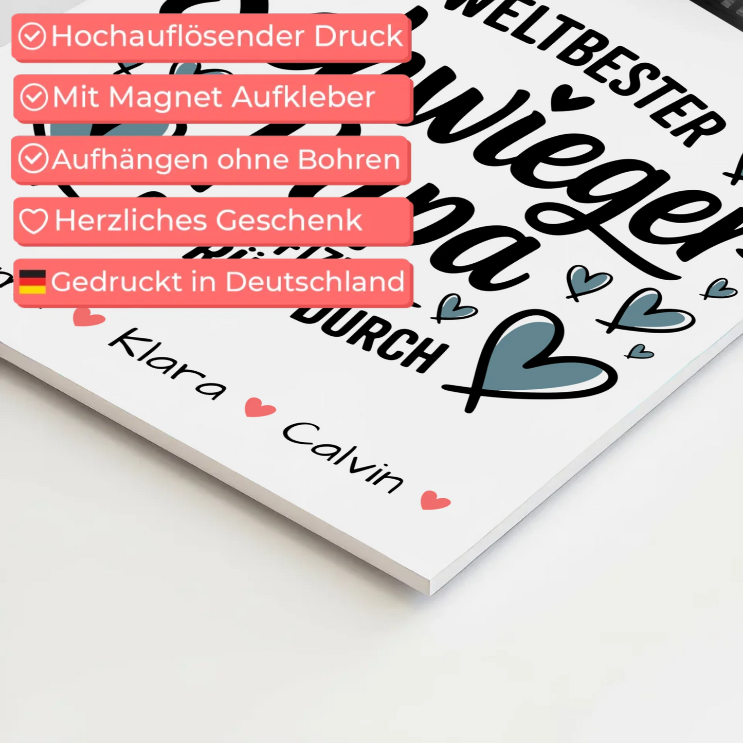 Fotoboard Poster Magnetisch Geschenk Fotocollage Schwiegerpapa Weltbester Schwiegerpapa Offiziell Geprüft Durch 4