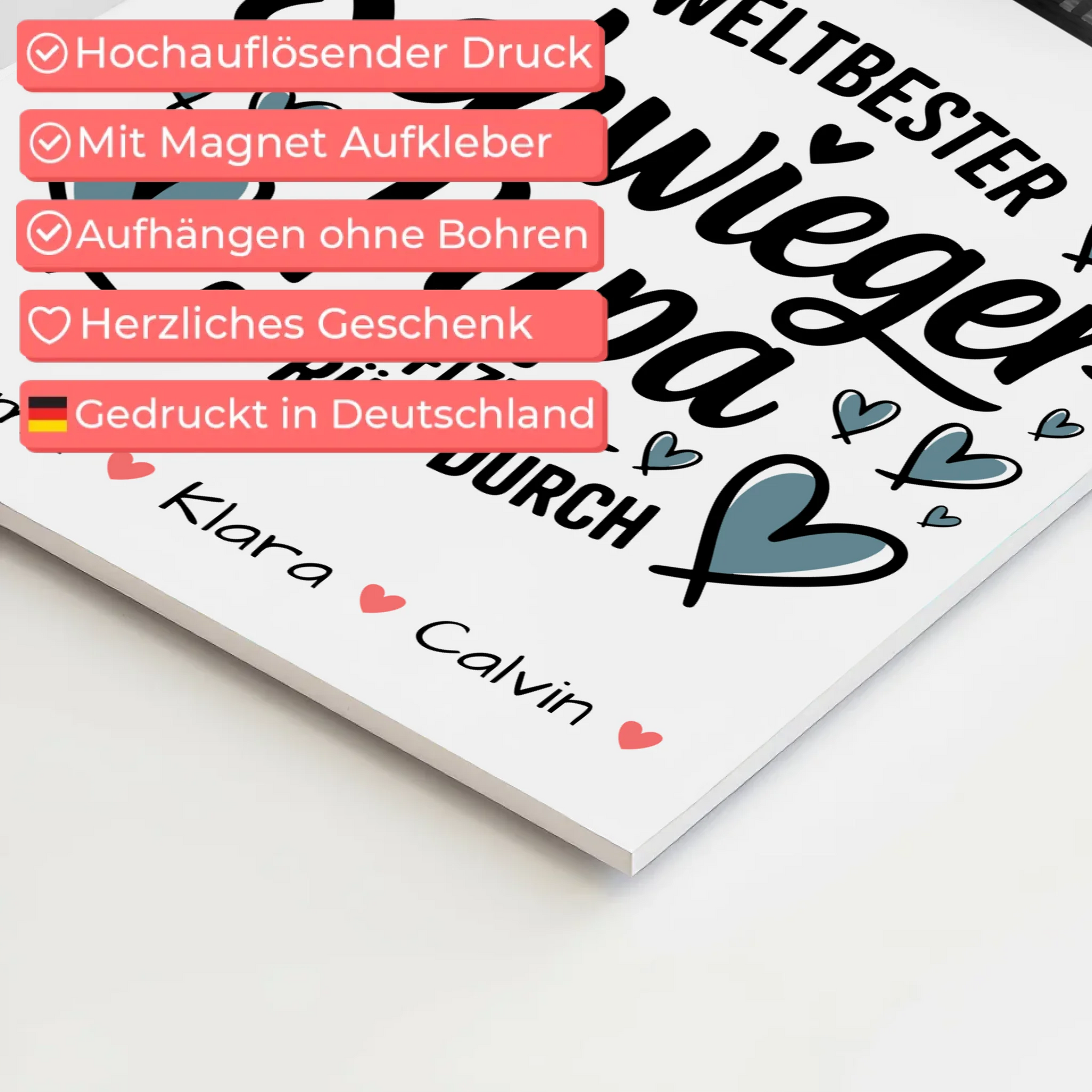 Fotoboard Poster Magnetisch Geschenk Fotocollage Schwiegerpapa Weltbester Schwiegerpapa Offiziell Geprüft Durch 4