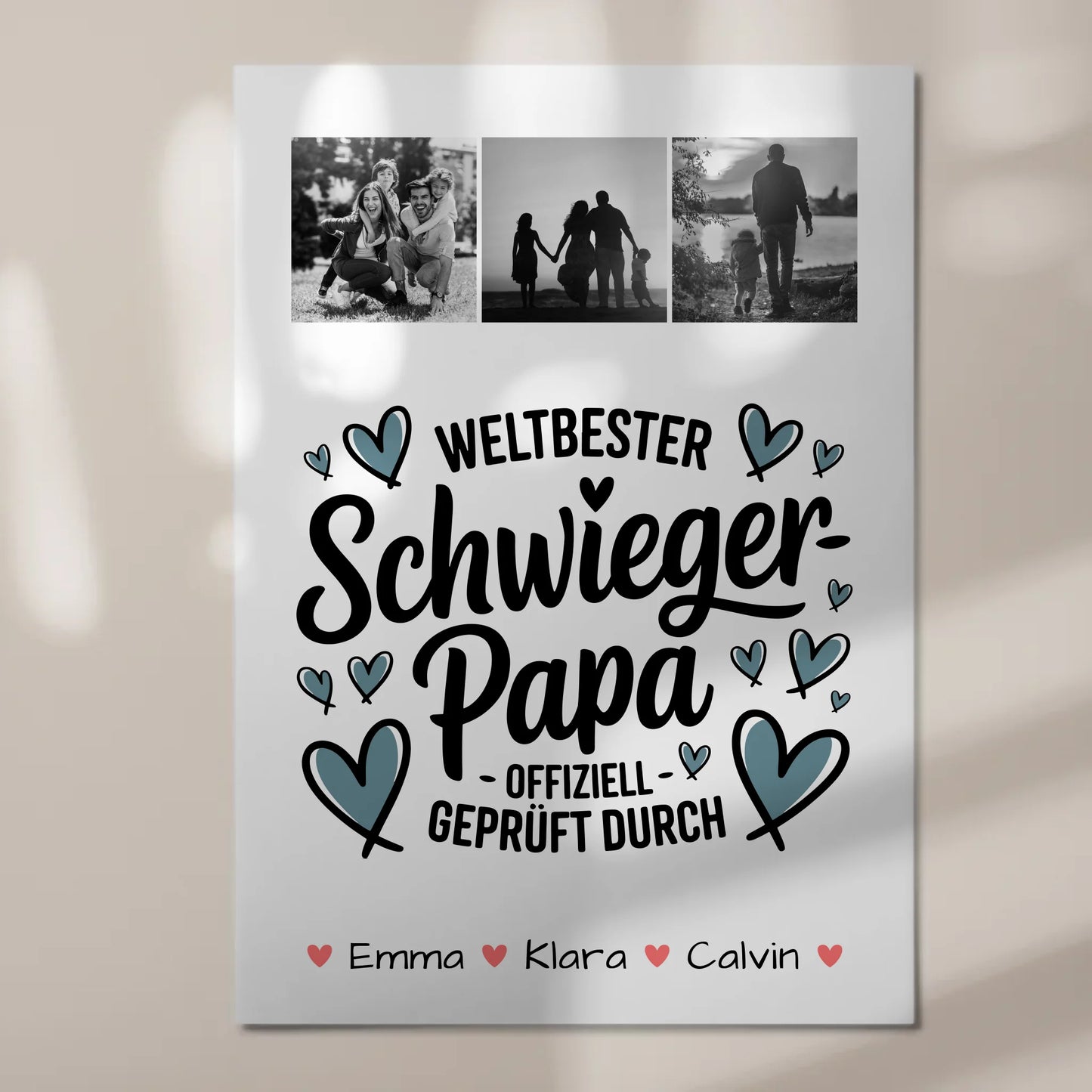 Fotoboard Poster Magnetisch Geschenk Fotocollage Schwiegerpapa Weltbester Schwiegerpapa Offiziell Geprüft Durch 7