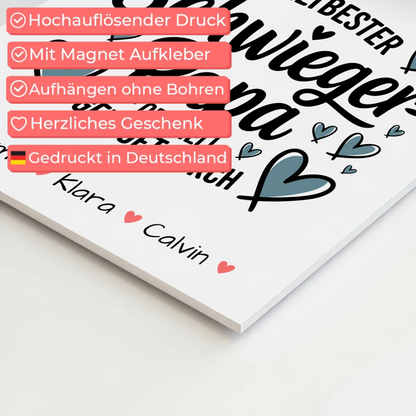 Fotoboard Poster Magnetisch Geschenk Fotocollage Schwiegerpapa Weltbester Schwiegerpapa Offiziell Geprüft Durch 10