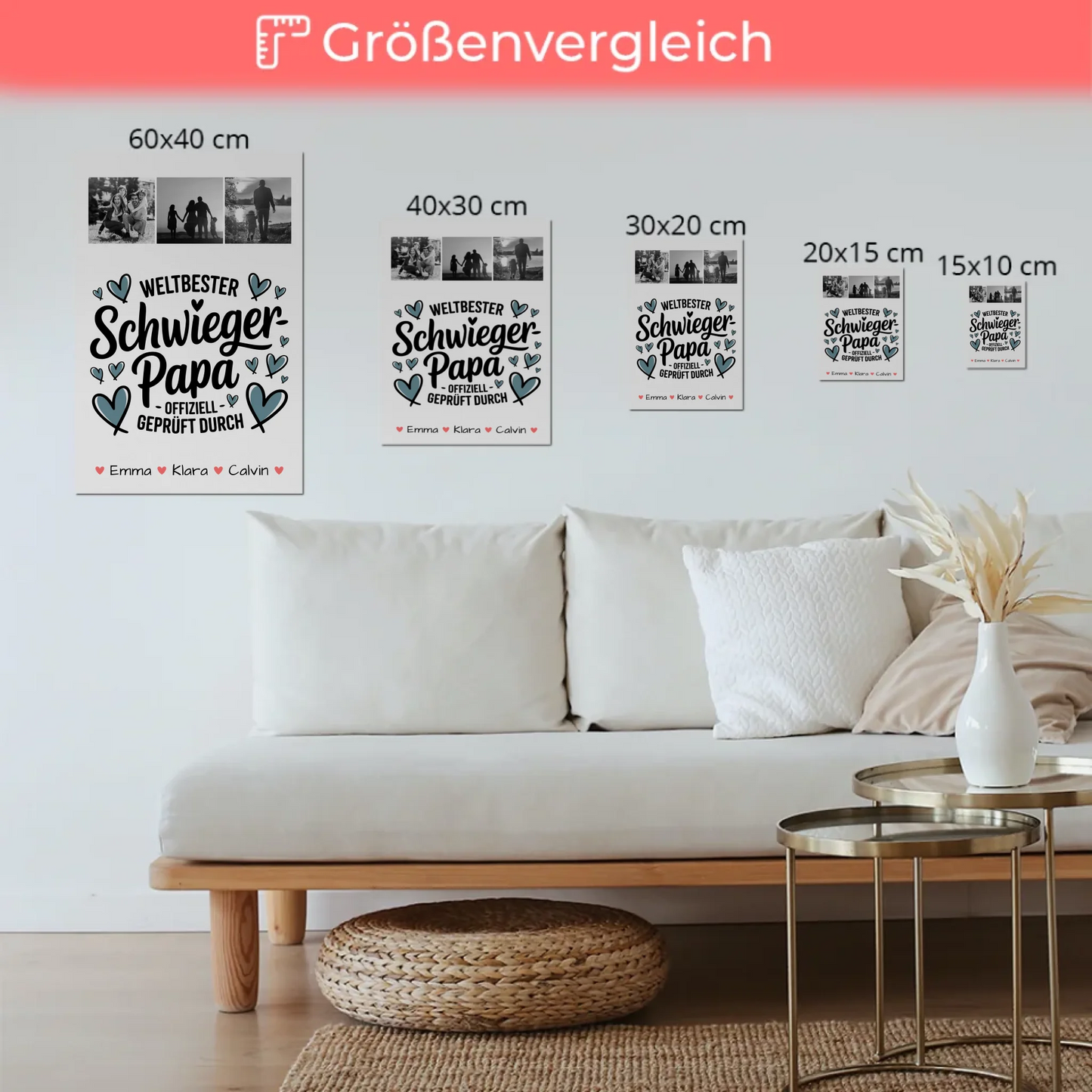Fotoboard Poster Magnetisch Geschenk Fotocollage Schwiegerpapa Weltbester Schwiegerpapa Offiziell Geprüft Durch