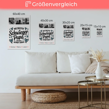Fotoboard Poster Magnetisch Geschenk Fotocollage Schwiegerpapa Weltbester Schwiegerpapa Offiziell Geprüft Durch