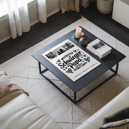 Fotoboard Poster Magnetisch Geschenk Fotocollage Schwiegerpapa Weltbester Schwiegerpapa Offiziell Geprüft Durch