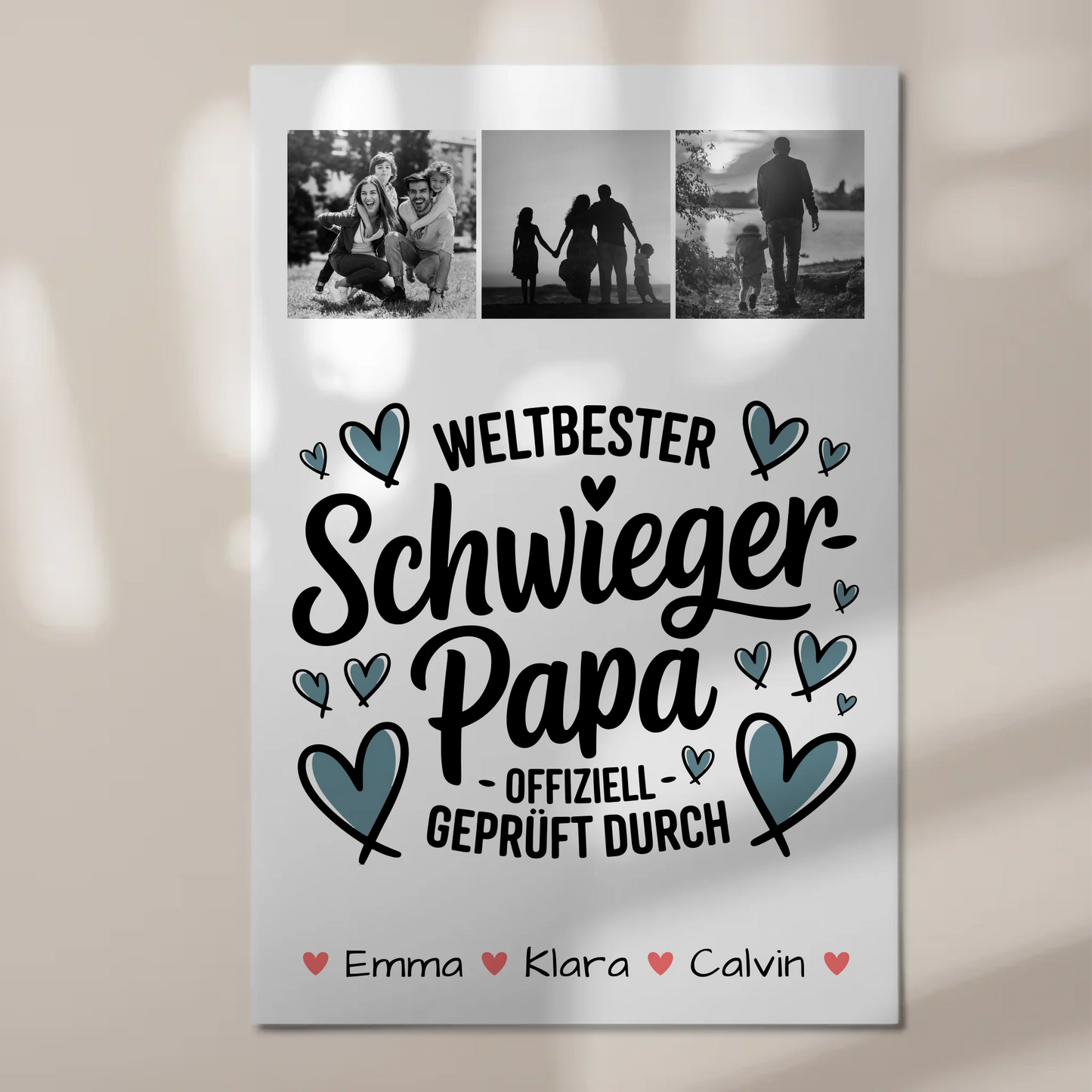Fotoboard Poster Magnetisch Geschenk Fotocollage Schwiegerpapa Weltbester Schwiegerpapa Offiziell Geprüft Durch