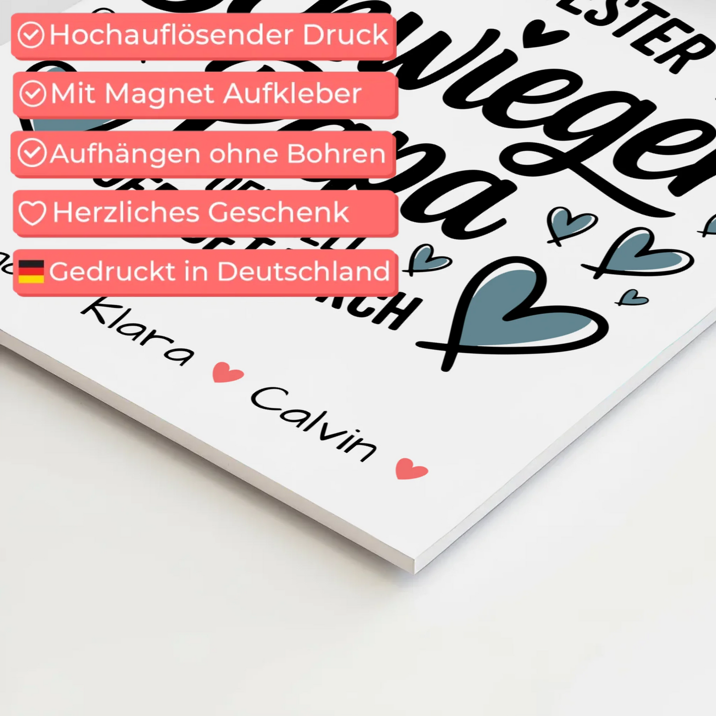 Fotoboard Poster Magnetisch Geschenk Fotocollage Schwiegerpapa Weltbester Schwiegerpapa Offiziell Geprüft Durch