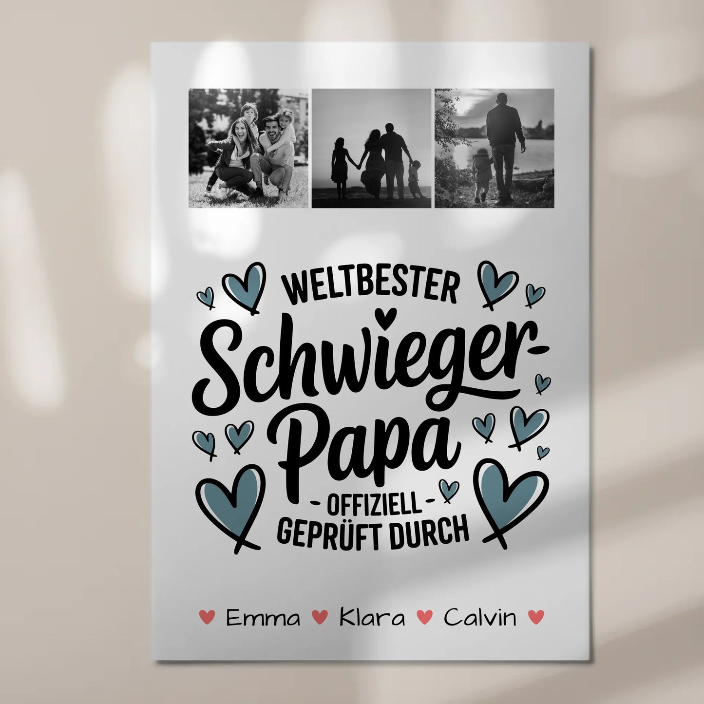 Fotoboard Poster Magnetisch Geschenk Fotocollage Schwiegerpapa Weltbester Schwiegerpapa Offiziell Geprüft Durch