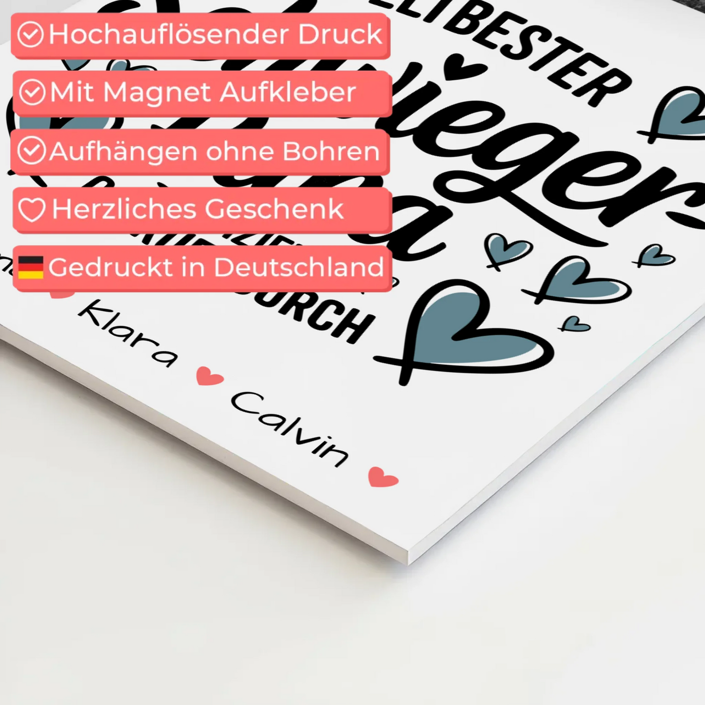 Fotoboard Poster Magnetisch Geschenk Fotocollage Schwiegerpapa Weltbester Schwiegerpapa Offiziell Geprüft Durch