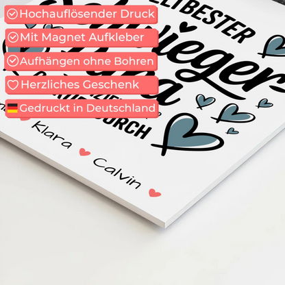 Fotoboard Poster Magnetisch Geschenk Fotocollage Schwiegerpapa Weltbester Schwiegerpapa Offiziell Geprüft Durch